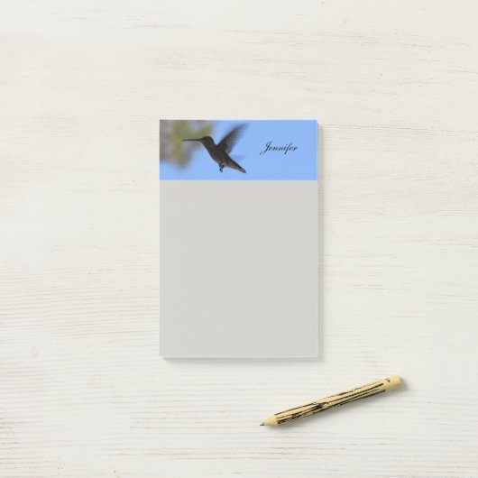Hummingbird Gepersonaliseerde Post it Notes 4x6 (Op bureau)