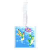 Hummingbird: gestileerd kubus ornament (Voorkant)