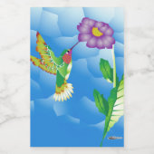 Hummingbird: gestileerd voedselcontainer etiket (Enkel label)