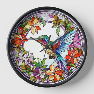 Hummingbird Glas in lood Style Wall