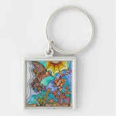 Hummingbird Goldfish Reflection Fantasy Art Sleutelhanger (Voorkant)
