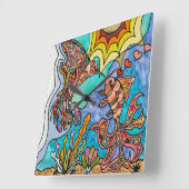 Hummingbird Goldfish Reflection Fantasy Wall klok (Hoek)