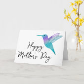 Hummingbird Happy Moederdag Greeting Kaart (Gele Bloem)