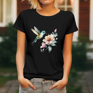 Hummingbird Harmony met Elegante Hibiscus T-shirt