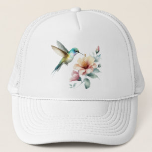 Hummingbird Harmony met Elegante Hibiscus Trucker Pet