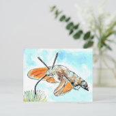 Hummingbird Hawk Moth Painting Briefkaart (Staand voorkant)