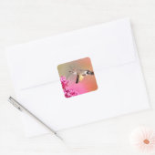 Hummingbird Hawk-moth-vlinder tijdens de vlucht Vierkante Sticker (Envelop)