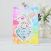 Hummingbird, Heart en Rainbows Hartelijk dank Bedankkaart (Staand voorkant)