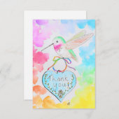 Hummingbird, Heart en Rainbows Hartelijk dank Bedankkaart (Voorkant / Achterkant)
