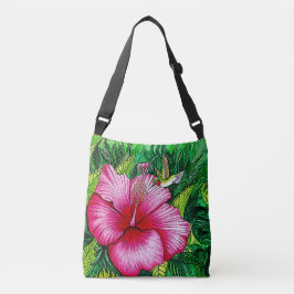 Hummingbird Hibiscus Crossbody Tas