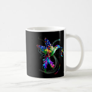 Hummingbird Holding Puzzle Ribbon Autisme Awarenes Koffiemok