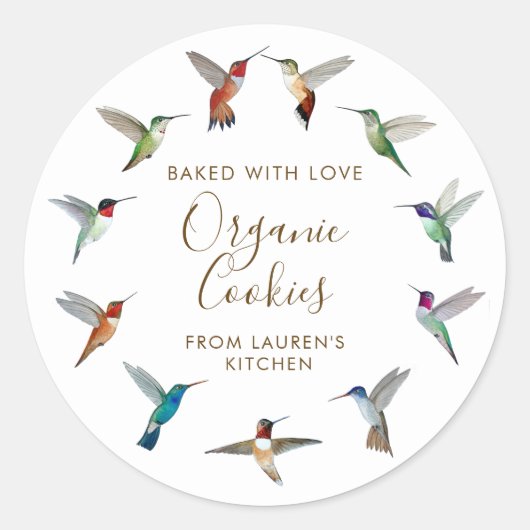 Hummingbird Home-made Goods Ronde Sticker (Voorkant)