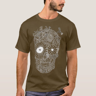 Hummingbird human head skeleton Art T-shirt