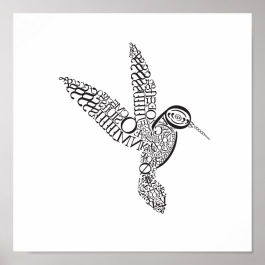 Hummingbird in Baskerville Poster (Voorkant)