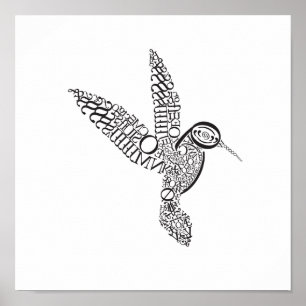 Hummingbird in Baskerville Poster