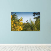 Hummingbird in vlucht canvas afdruk (Insitu (Houten vloer))