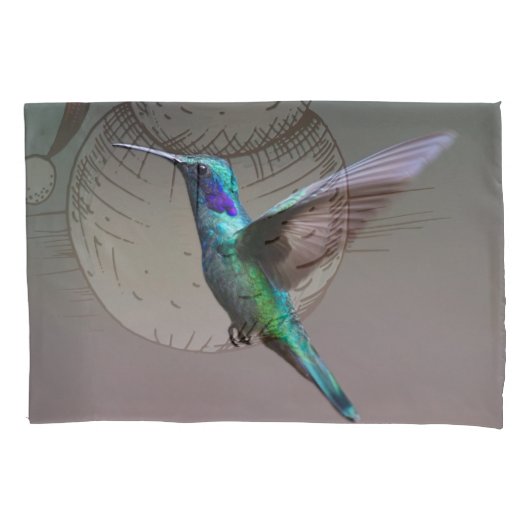 Hummingbird in vlucht kussensloop (Voorkant)