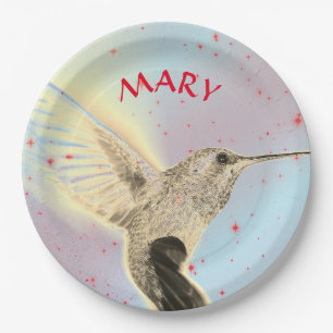 HUMMINGBIRD IN VLUCHT MET DOUANNAAM PAPIEREN BORDJE