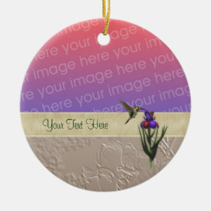 Hummingbird Iris blaast je fotoornament aan Keramisch Ornament
