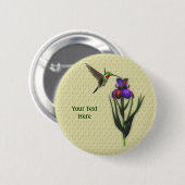 Hummingbird Iris Flower Button (Voorkant /achterkant)