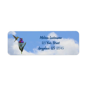 Hummingbird Iris Flower Etiket