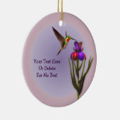 Hummingbird Iris Flower Personalized Keramisch Ornament (Rechts)