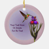 Hummingbird Iris Flower Personalized Keramisch Ornament (Achterkant)