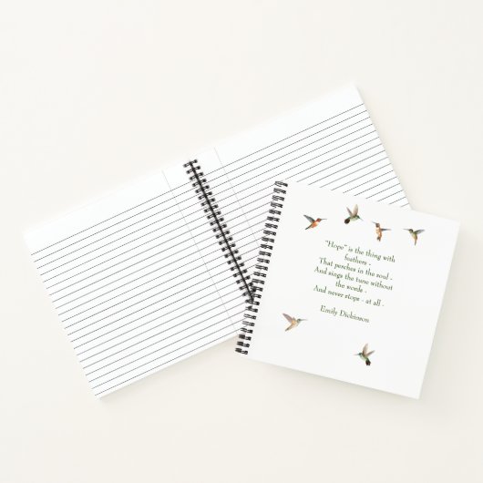 Hummingbird Journal avec Emily Dickinson Citation (Intérieur)