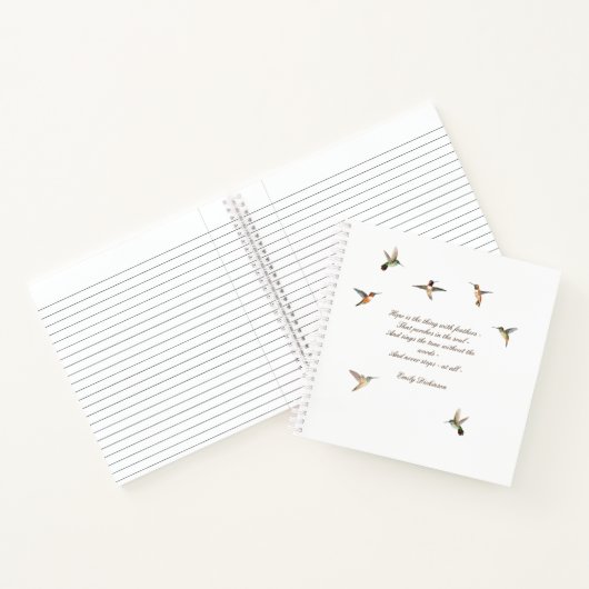 Hummingbird Journal avec Emily Dickinson Citation (Intérieur)