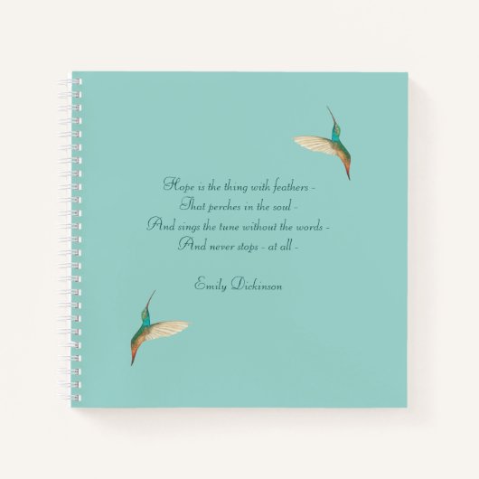 Hummingbird Journal met Emily Dickinson Quote Notitieboek (Voorkant)