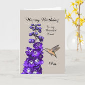 Hummingbird Joyeux Anniversaire Ami, Carte Pat (Fleur jaune)
