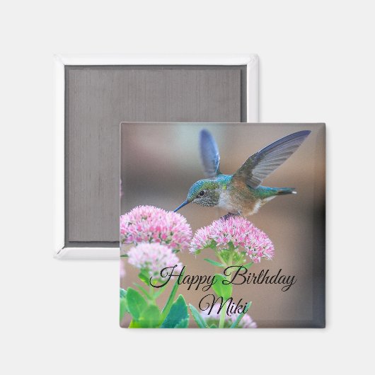 Hummingbird Joyeux Anniversaire Magnet (Recto/Verso)