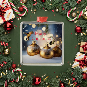 Hummingbird kerstkaart metalen ornament