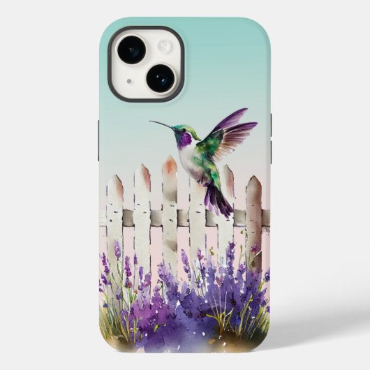 Hummingbird Lavender Floral Case-Mate iPhone Case (Achterkant)