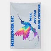 Hummingbird Liefde, vreugde & geluk | Spandoek (Verticaal)