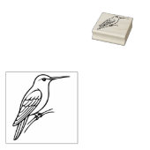 Hummingbird Line Art – Bird Illustration Rubberstempel (Gestempeld)