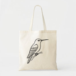 Hummingbird Line Art – Bird Illustration Tote Bag