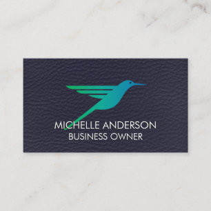 Hummingbird Logo   Achtergrond leder Visitekaartje