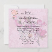 Hummingbird Magnolias Square Weddenschap Kaart (Achterkant)