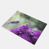 Hummingbird met paarse dahlias deurmat (Schuin)