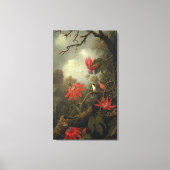 Hummingbird met passiebloemen canvas afdruk (Voorkant)
