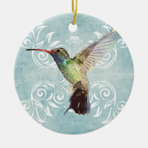 Hummingbird met Vlaamse achtergrond Keramisch Ornament