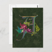 Hummingbird Monogram A Briefkaart (Voorkant / Achterkant)