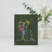 Hummingbird Monogram L Briefkaart (Staand voorkant)