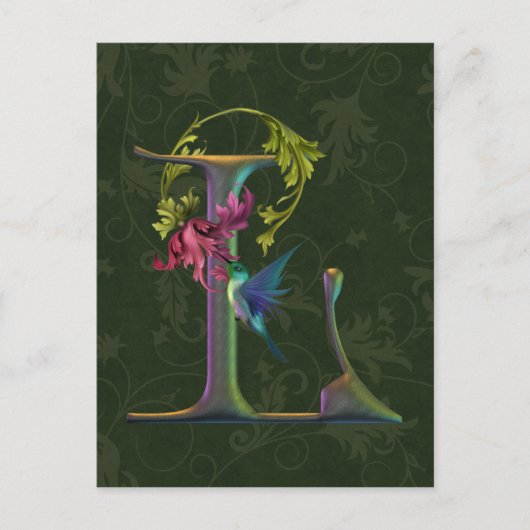 Hummingbird Monogram L Briefkaart (Voorkant)