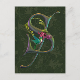 Hummingbird Monogram S Briefkaart