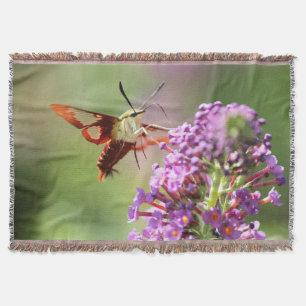 Hummingbird Moth on a Butterfly Struik Deken