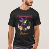 Hummingbird Nana Floral Bird Bow Stropdas Moederda T-shirt (Voorkant)