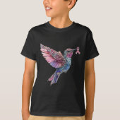 Hummingbird Nk Ribbon Breast Cancer Awareness T-shirt (Voorkant)
