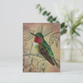 Hummingbird No. 4 Waterverf Art. Briefkaart (Staand voorkant)